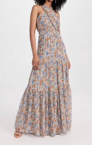 Veronica Beard - Vestido longo floral de seda Florencia