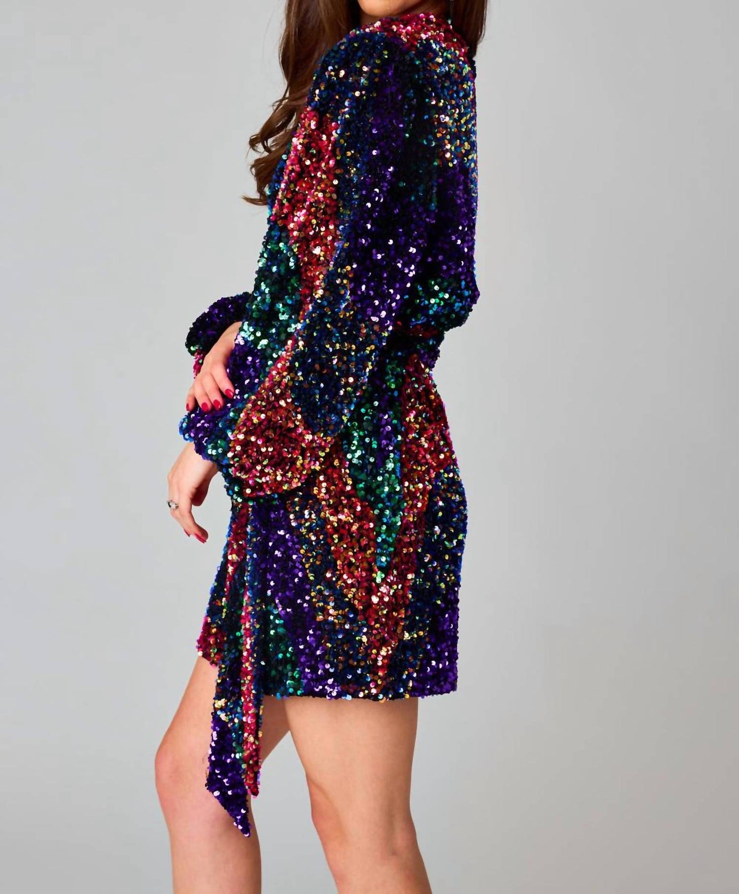 Buddylove - Adeline Sequin Wrap Dress