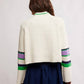 Free People - Striped Greta Half Zip Sweater