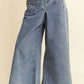 Trendsi - Davi & Dani Patch Pocket Wide Leg Culotte Jeans