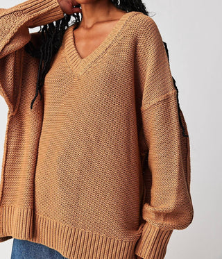 Free People - Suéter Alli com decote em V