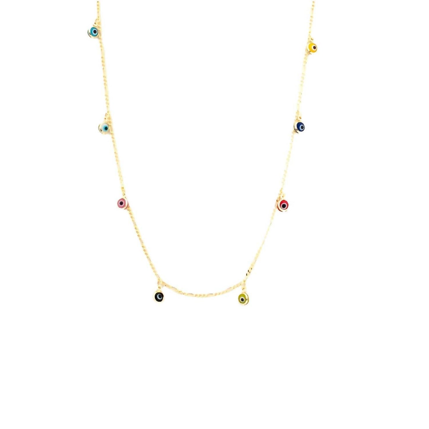 Marlyn Schiff - Women's Multi Glass Evil Eye Necklace