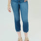 1822 Denim - Ace 25" Crop Capri Scalloped & Frayed Hem Jeans
