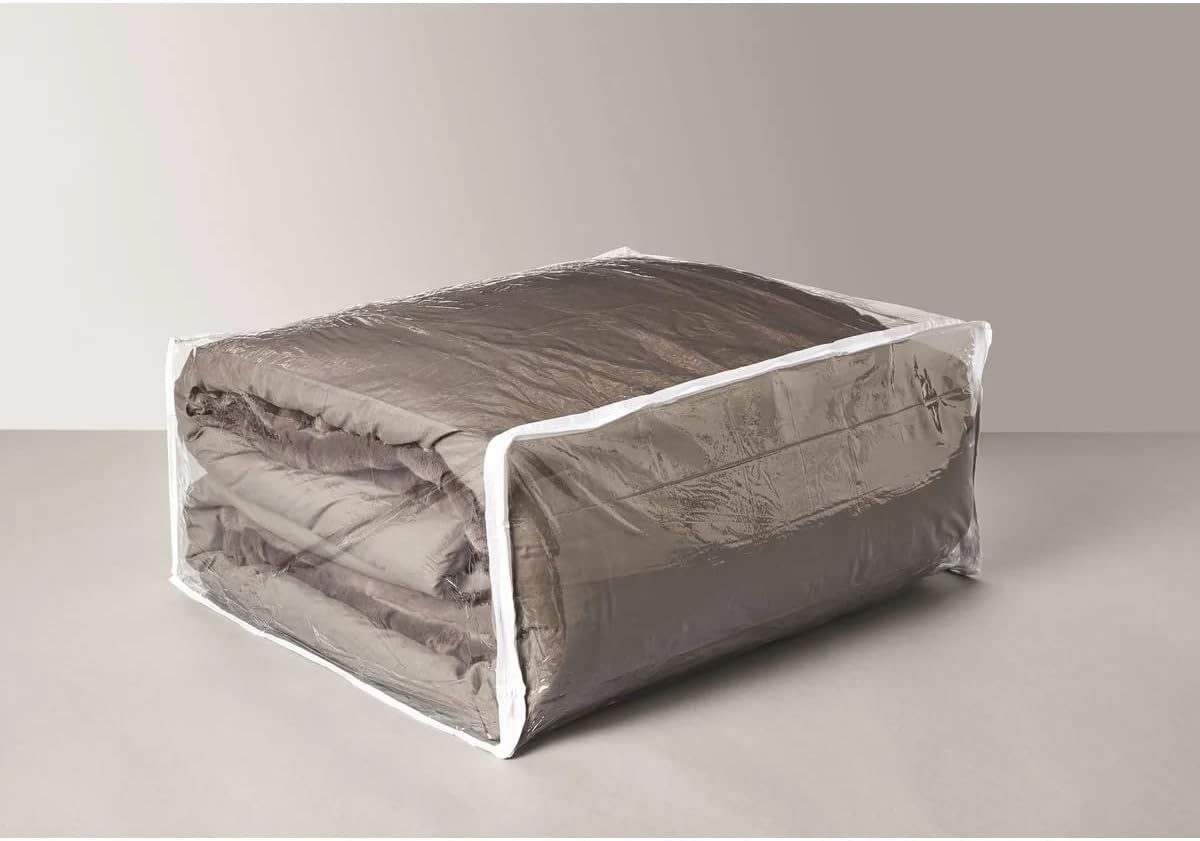 Conjunto de 5 sacos de armazenamento de vinil transparente com zíper 25 x 21 x 11 polegadas 