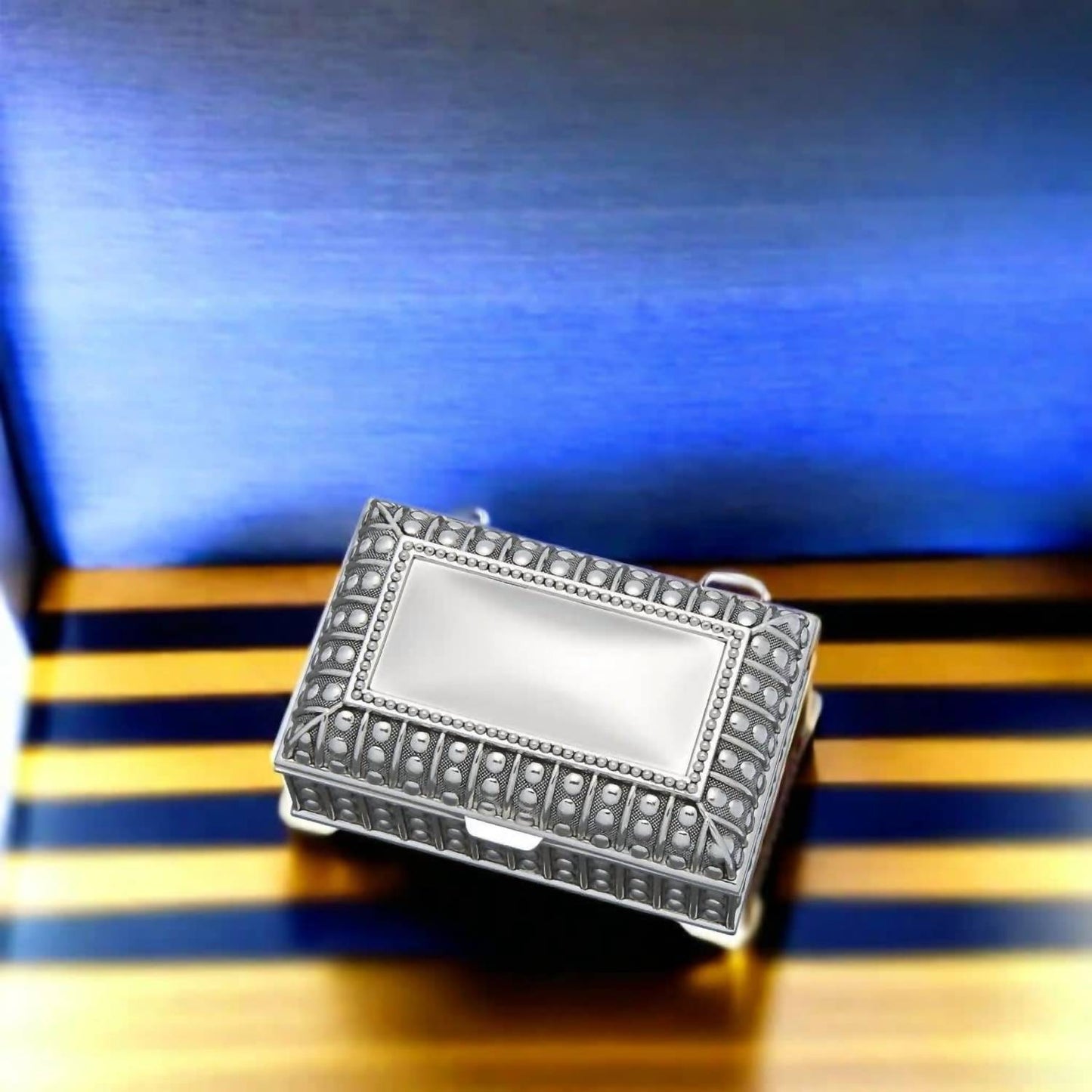 Creative Gifts International - Rectangular Box with Beaded Antique Design
