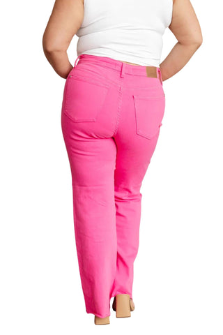 Judy Blue - Calça jeans reta tingida dos anos 90