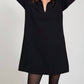 0039 Italy - V-neck Open Collar Dress