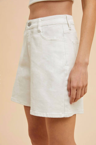 Anniewear - Shorts Mom Stretch de Cintura Alta
