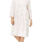 Camisola feminina Miss Elaine Plus Size de malha com babados e estampa floral neutra, tamanho 2 - extra grande