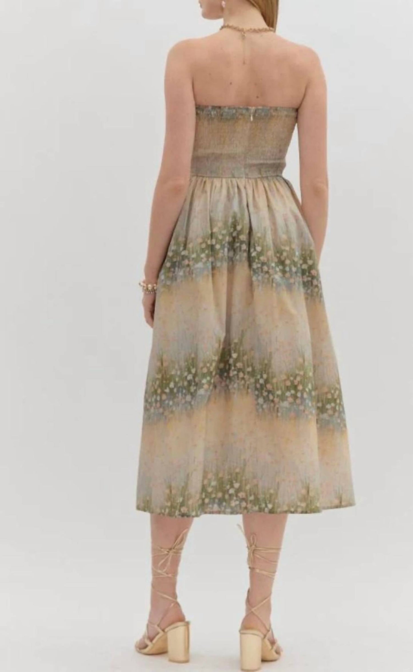 Entro - Strapless Midi Dress