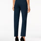Calça feminina JM Collection Petites com tachas, azul marinho, tamanho médio, curta