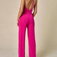 Blue Blush - Halter Neck Open Back Jumpsuit