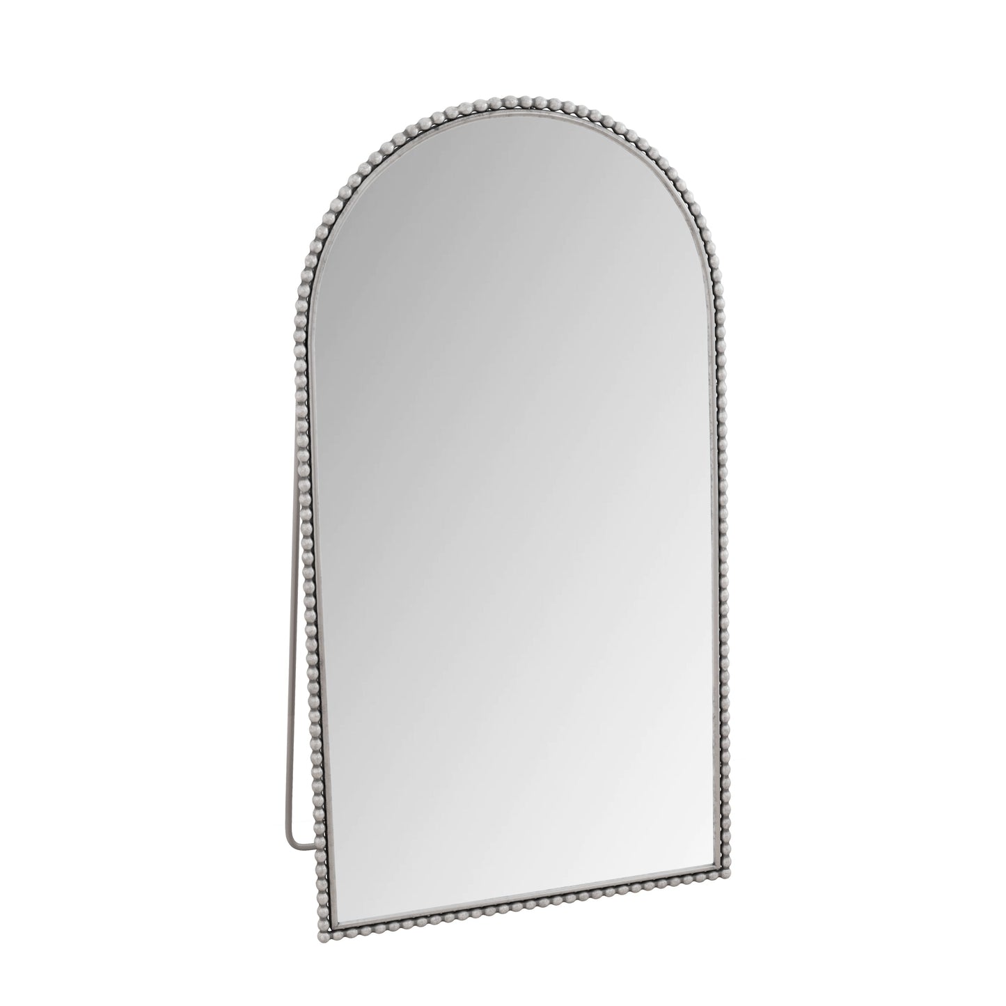 Iron Arch Retro Full Length Mirror with Supporting Feet in Silver