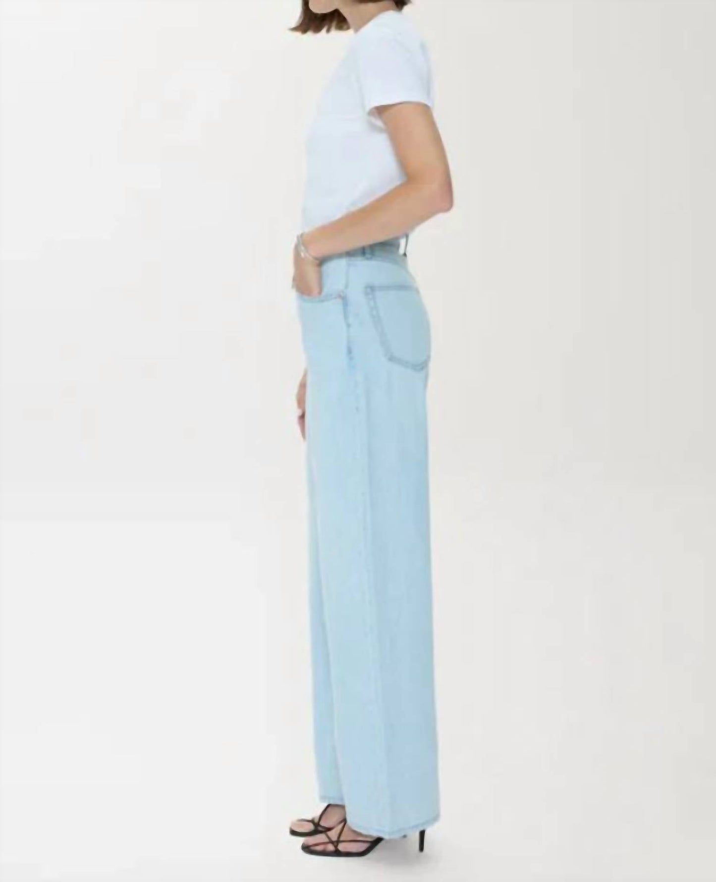 Pistola - Tate High Rise Bowed Wide Leg Jeans