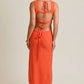 Le Lis - Creamsicle Sleeveless Square Neck Midi Dress