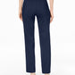 Calça feminina JM Collection, comprimento pequeno, ajuste curvilíneo, perna justa, azul-marinho, tamanho 14