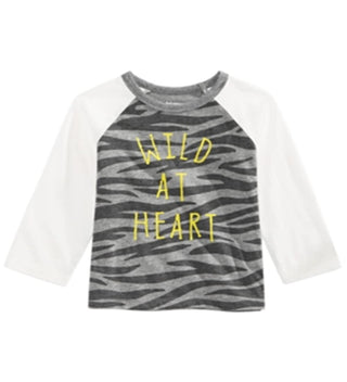 Camiseta estampada First Impressions Baby Boy Wild at Heart, cinza, tamanho 12 meses