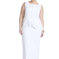 ELOQUII Women's Plus Size Linen Blend Column Skirt - 22, Snow White