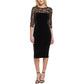 Eliza J Womens Velvet Lace Front Cocktail and Party Dress Black 4