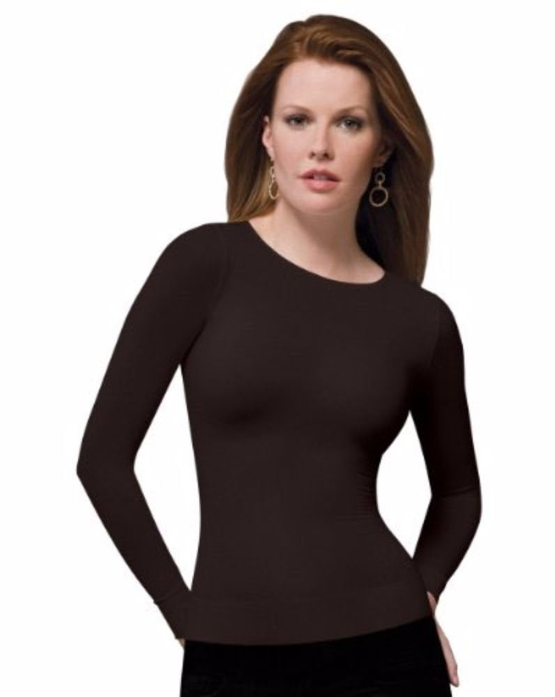 SPANX On Top and in Control Sophisticated Long Sleeve Crew 977 (Bittersweet/Medium)