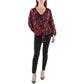 Vince Camuto Womens Plus Chiffon Printed Blouse Red 2X