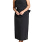 ELOQUII Women's Plus Size Pleated Bodice Bow Detail Dress - 18, Black Onyx