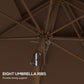 Outsunny 9' Patio Umbrella with Push Button Tilt and Crank