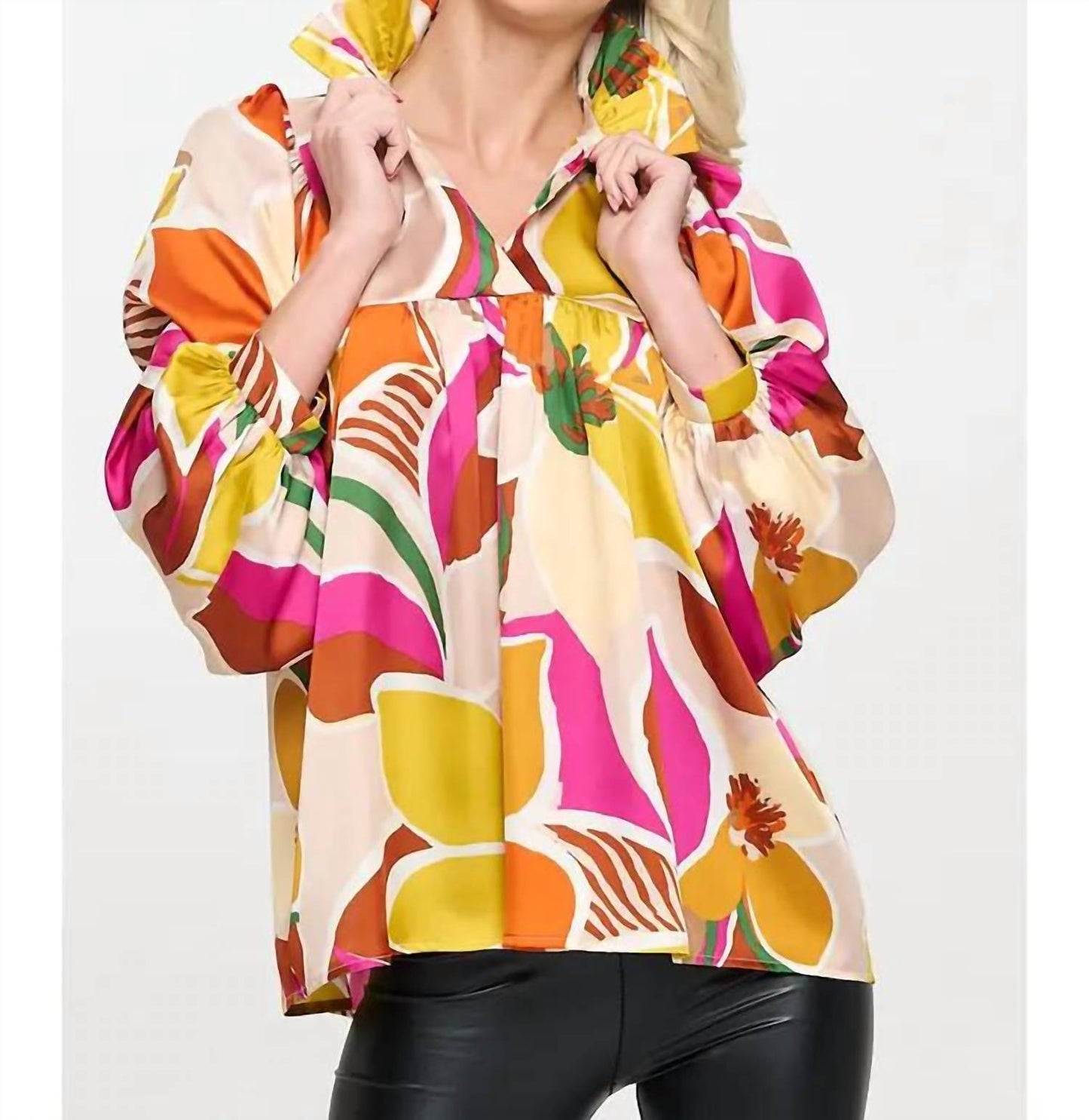 Adrienne - Morgan High Ruffle Collar Top