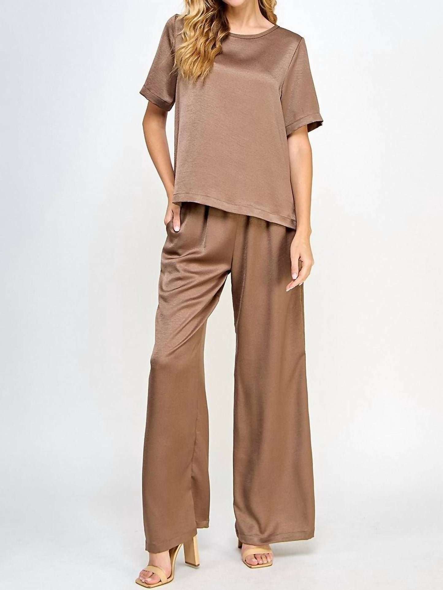 2 Hearts Apparel - Solid Satin Set