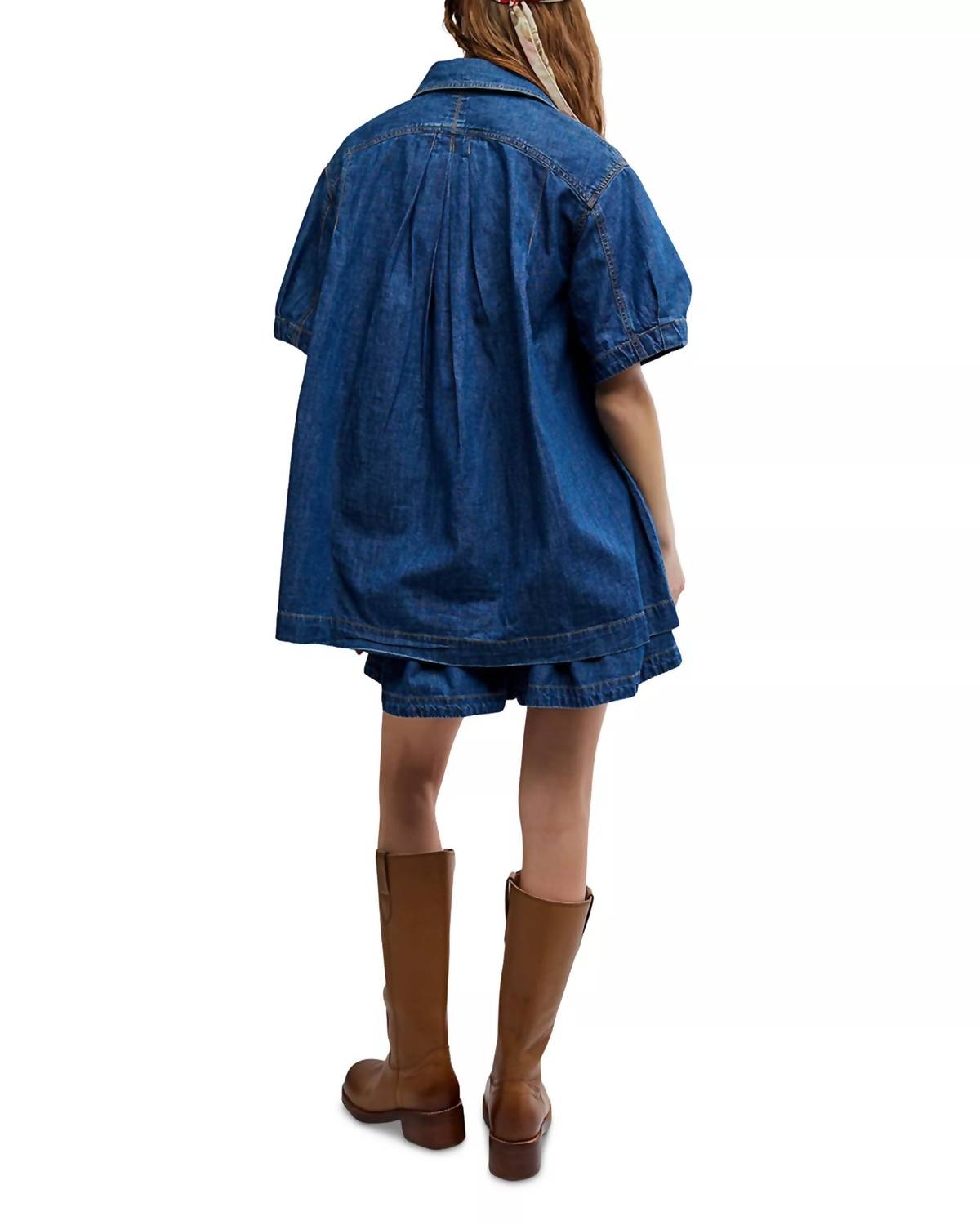 Free People - Griselda Denim Shirt & Shorts Set