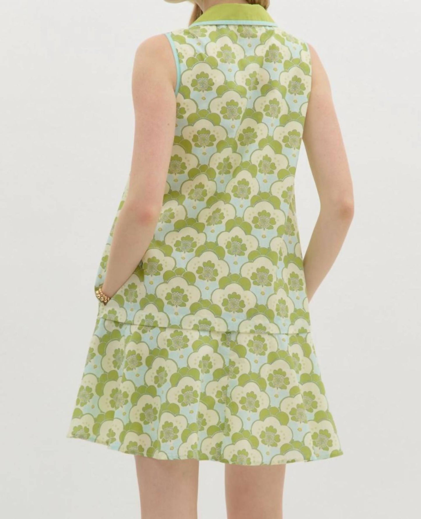 Entro - Split Neck Abstracted Mini Dress