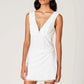 Nia - Celia Plunge V Neck Linen Scalloped Trim Top