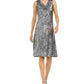 Taylor Women's Cowlneck Sequined Midi Dress Silver Size 16