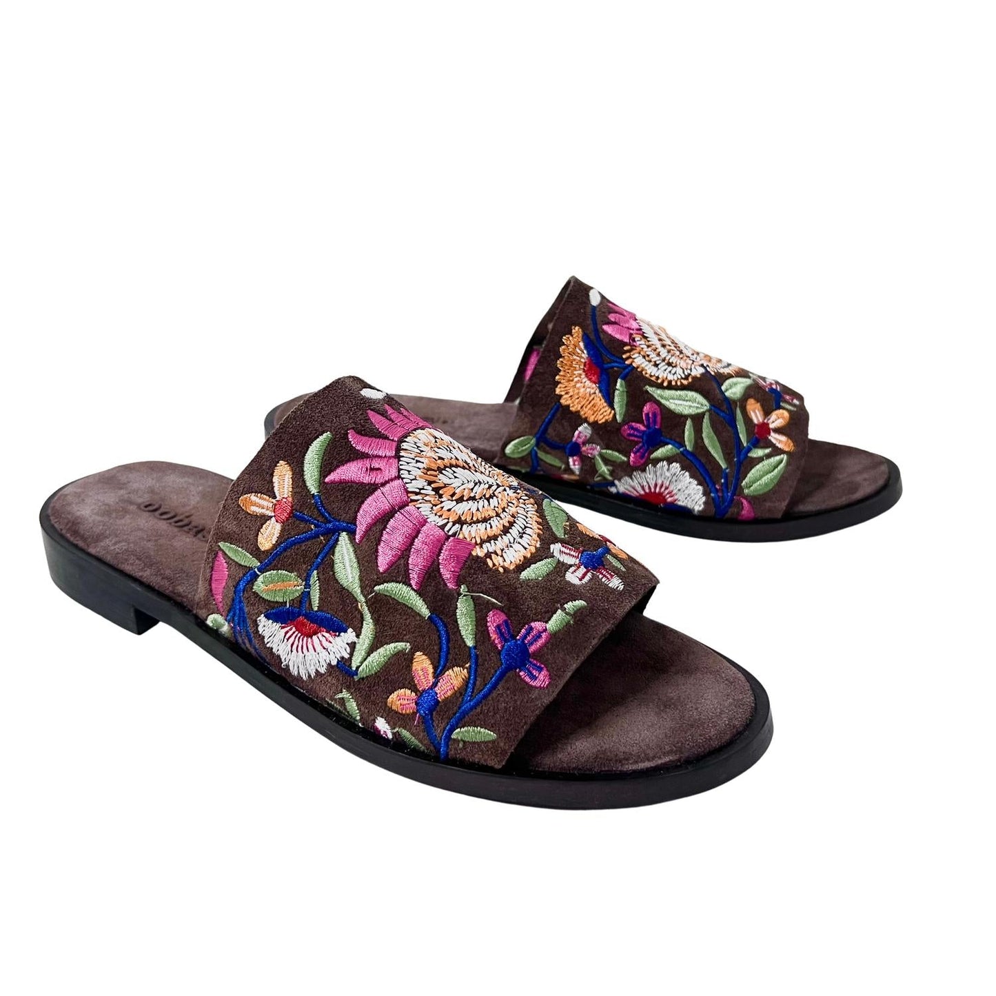 Oobash - Women's Embroidered Suede Leather Mule