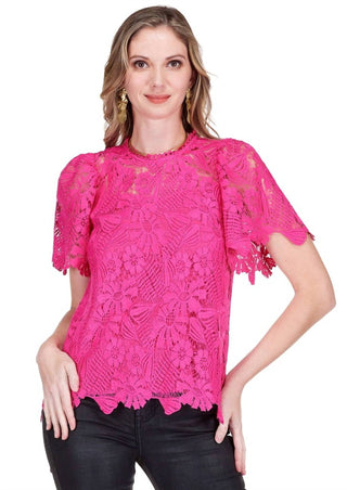 Jade - Short Sleeve Lace Top