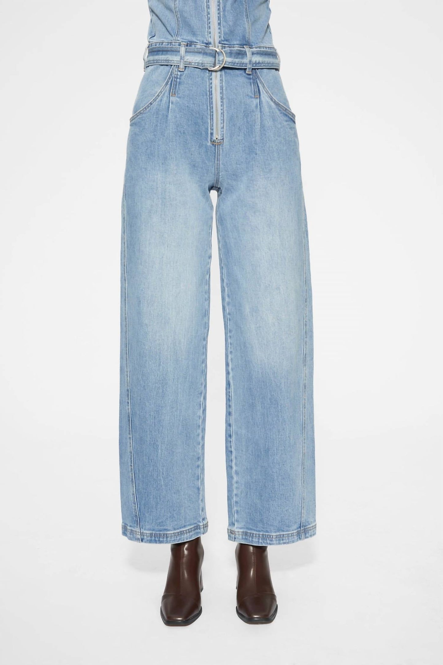 Bayeas - Annesa Denim Wide Legs Jumpsuit