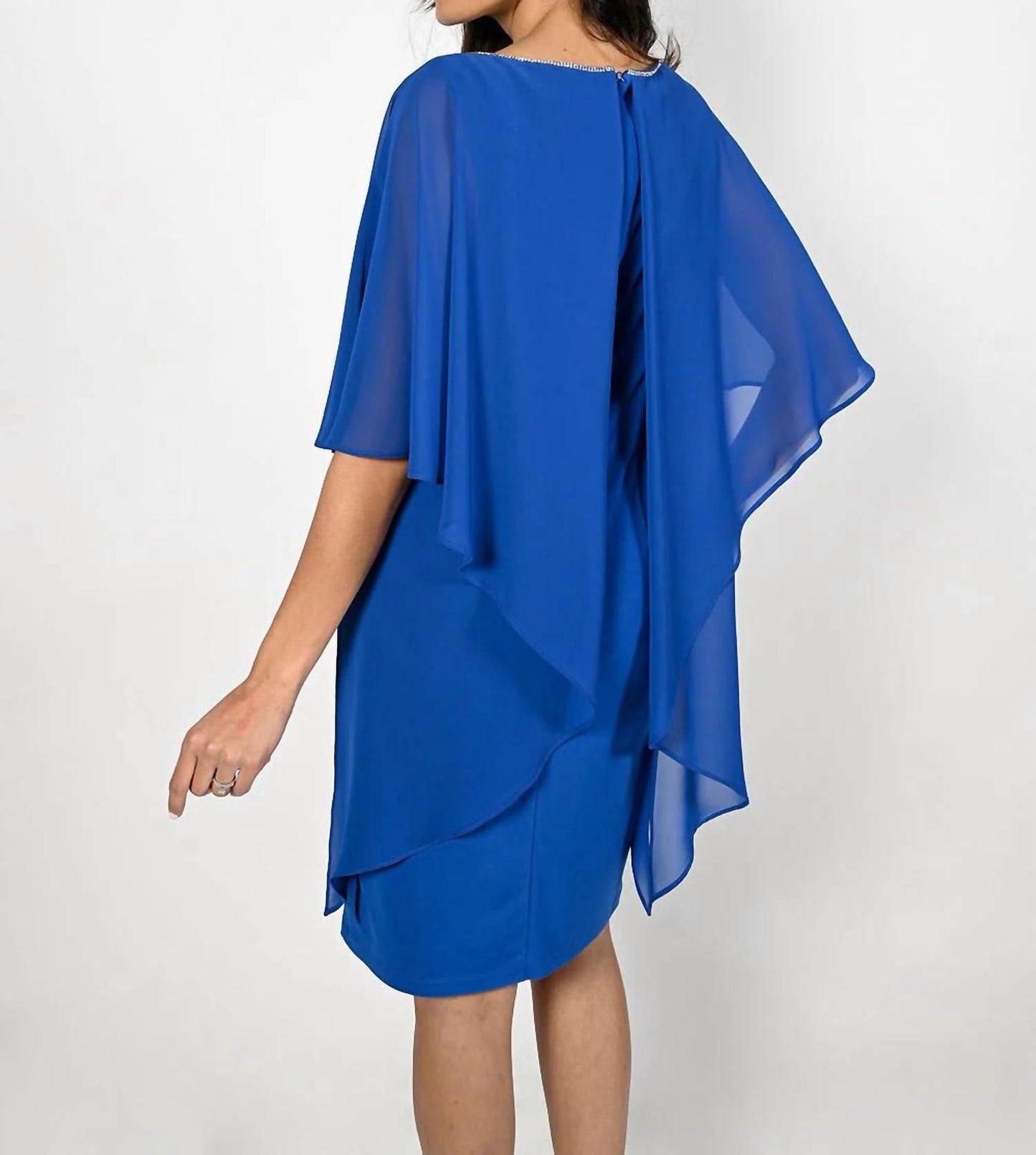 Frank Lyman - Woven Dress With Chiffon Overlay