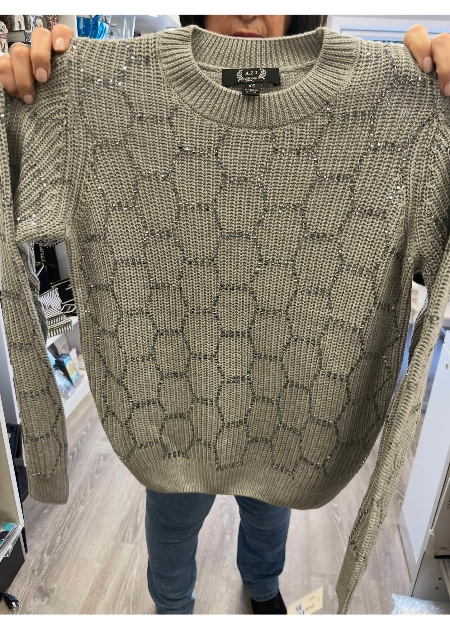 Azi - Women's Rhinestone sweater