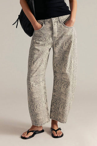 Free People - Good Luck Printed Barrel Jean