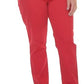 Jeans feminino estilo &amp; co, cintura alta, slim, tamanho 0, vermelho, tamanho médio