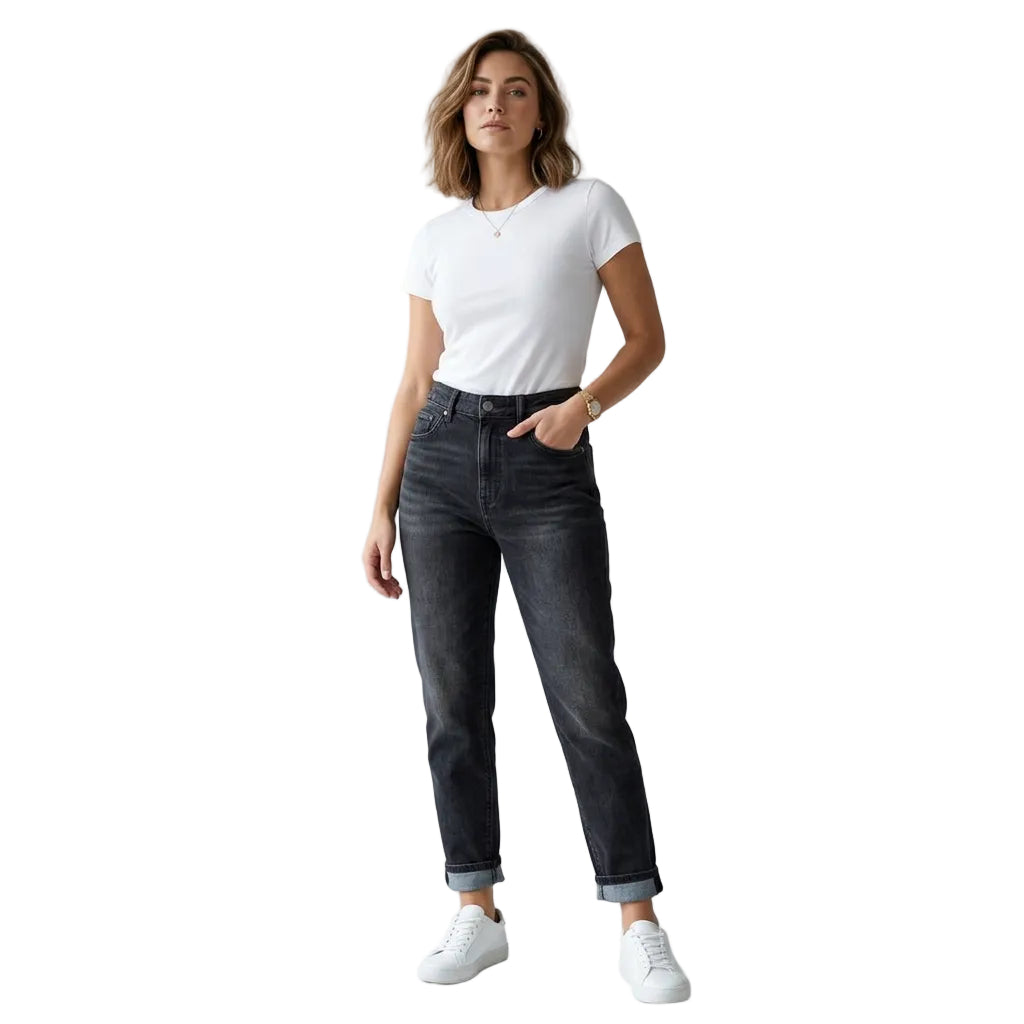 Lauren Ralph Lauren Women's Relaxed Tapered Jeans (16, Black Wash)