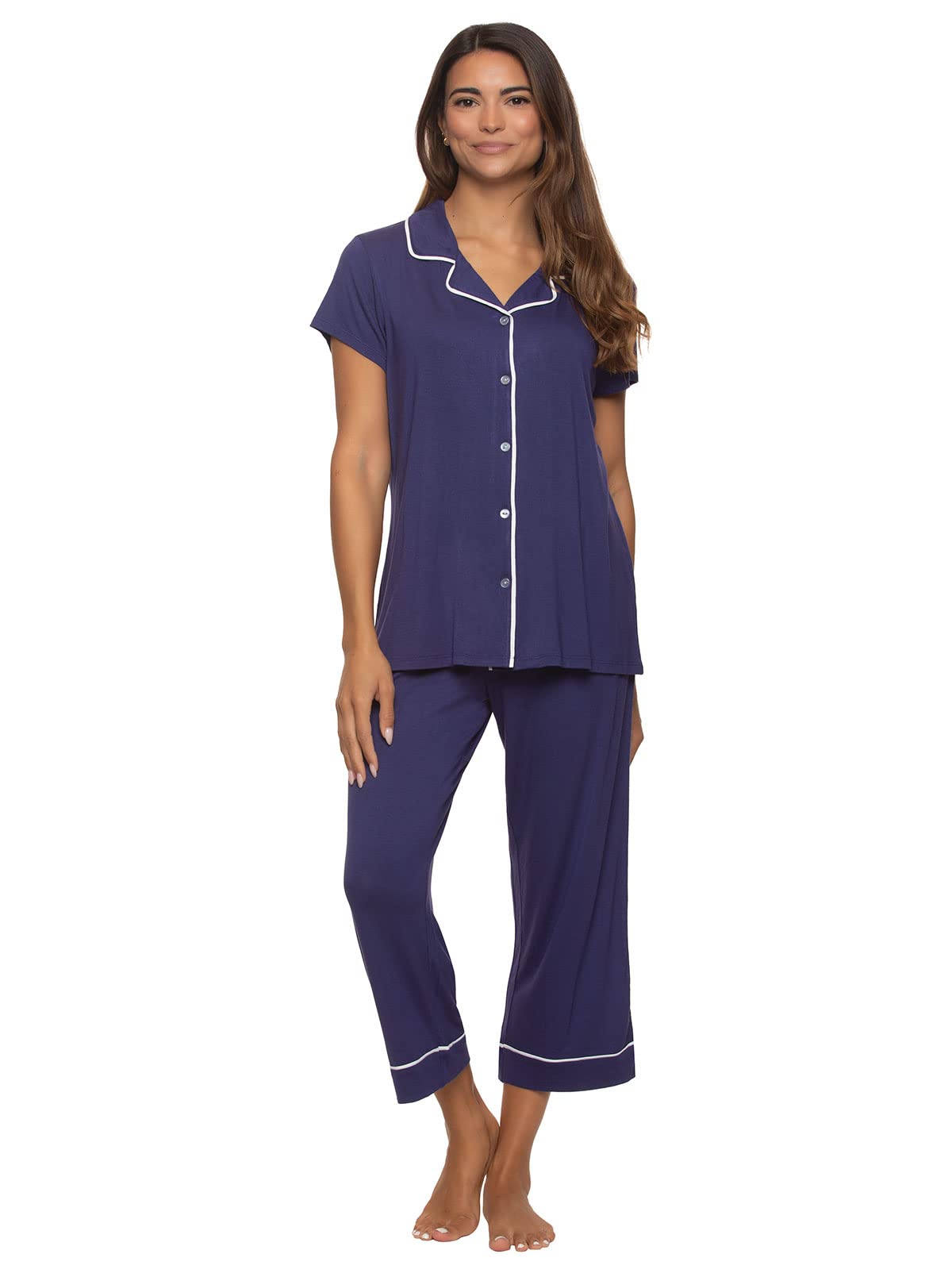 Felina | Cap Sleeve PJ Top w/ Capri Pant (Astral Aura, Large)