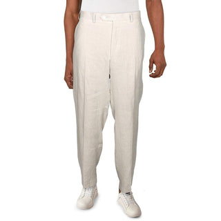 Lauren Ralph Lauren Mens Linen Flat Front Dress Pants Tan 33/32