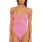 Isabella Rose Womens Maza Multiway Ribbed Nylon One-Piece Swimsuit