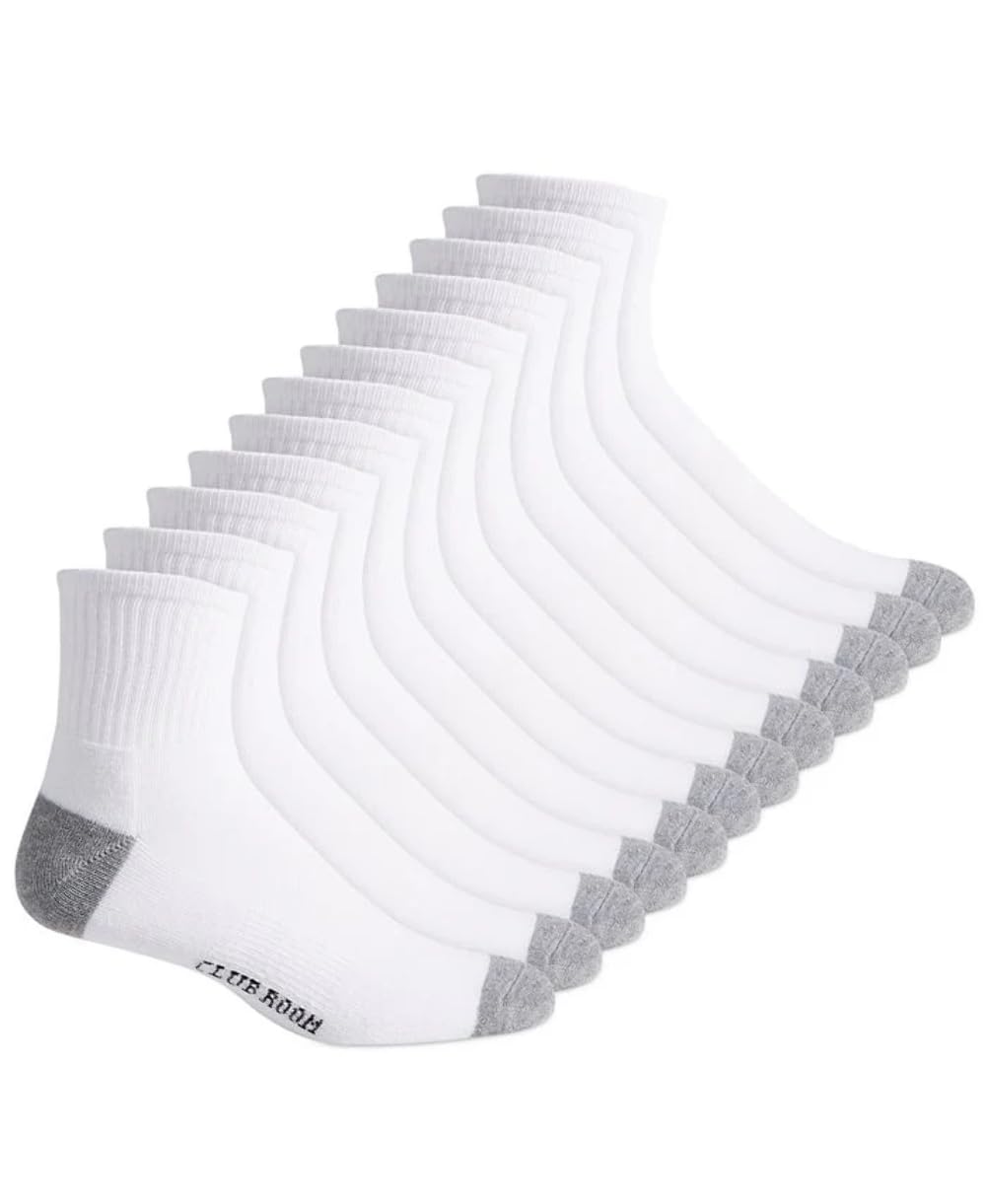 Club Room Men's Cotton Stretch Ankle Socks - 12 Pack