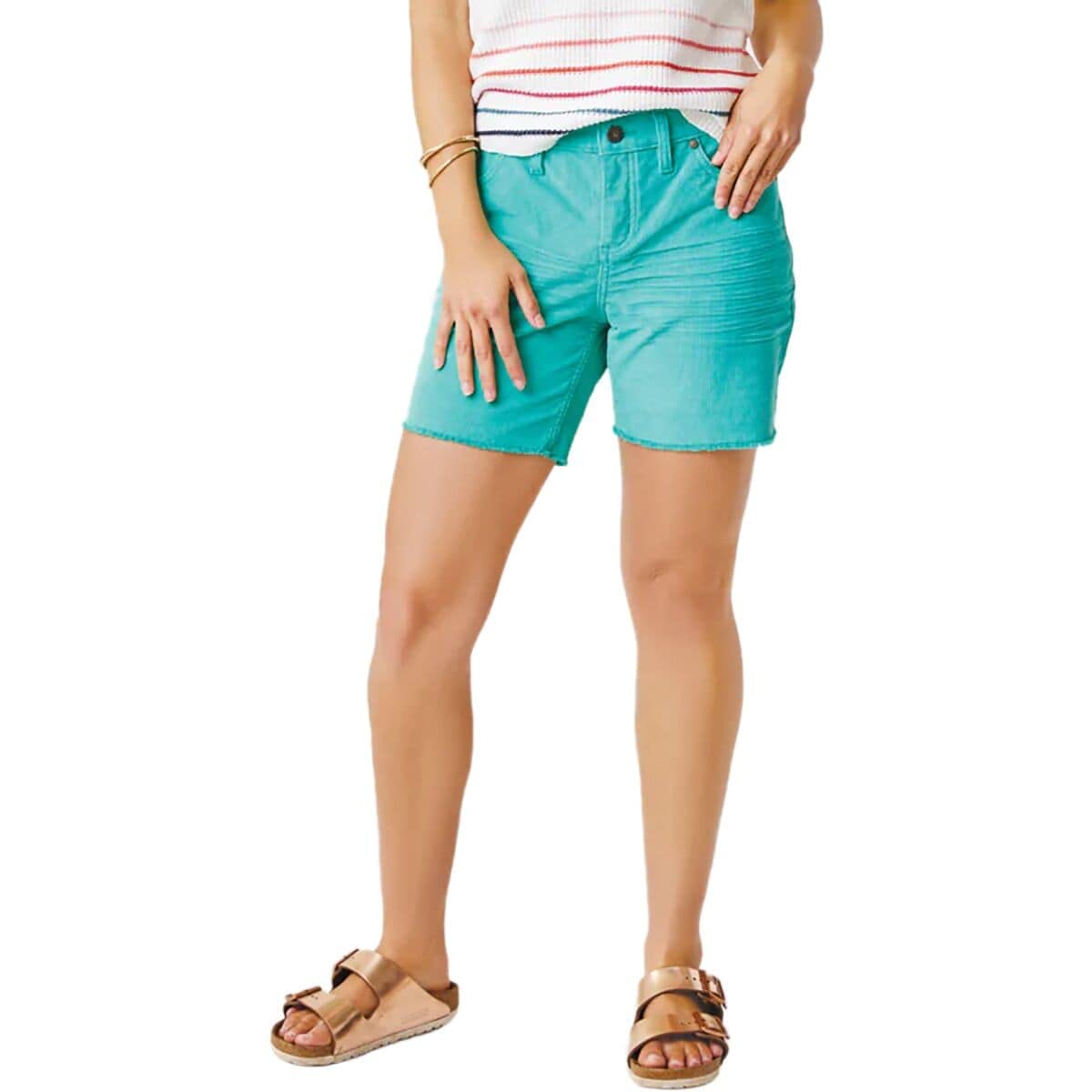 Women's Oahu Organic Corduroy Mid Rise Shorts - Fern