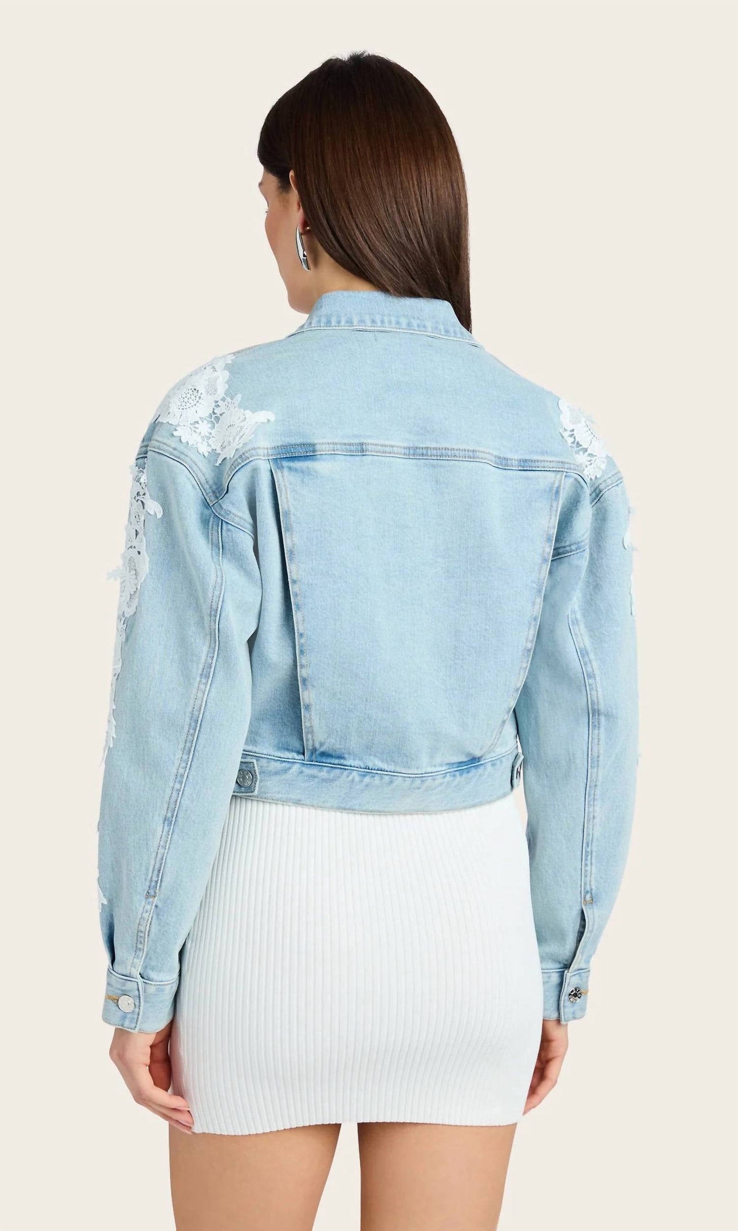 Generation Love - Valex Floral Lace Denim Jacket