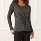 Karen Kane - Petite Size Side Tie Metallic Top
