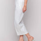 Charlie B - Foil Linen Blend Cropped Pull-on Pants