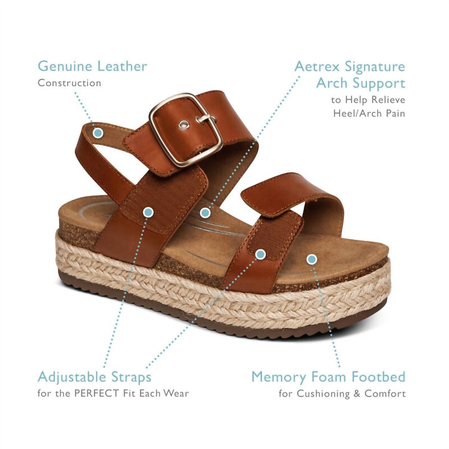 Aetrex - Women's Vania Arch Support Platform Sandal